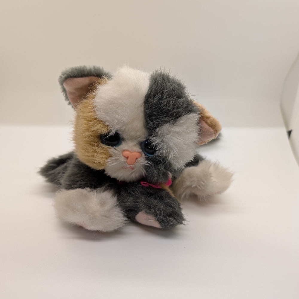 Tyco Kitty Kitty Baby Kittens 1995 Calico Plush Cat Pink Bow Stuffed Animal VTG